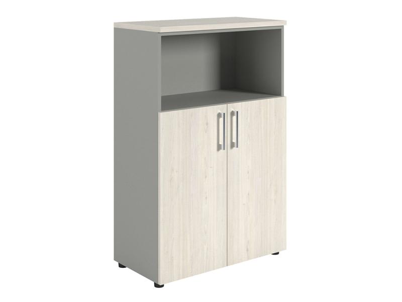 Шкаф NW 1280/2 полузакрытый белое дерево/серый